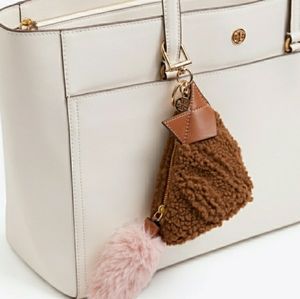 Tory Burch- Shearling Fox Key FOB-New with Tags